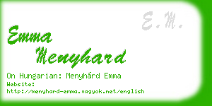 emma menyhard business card